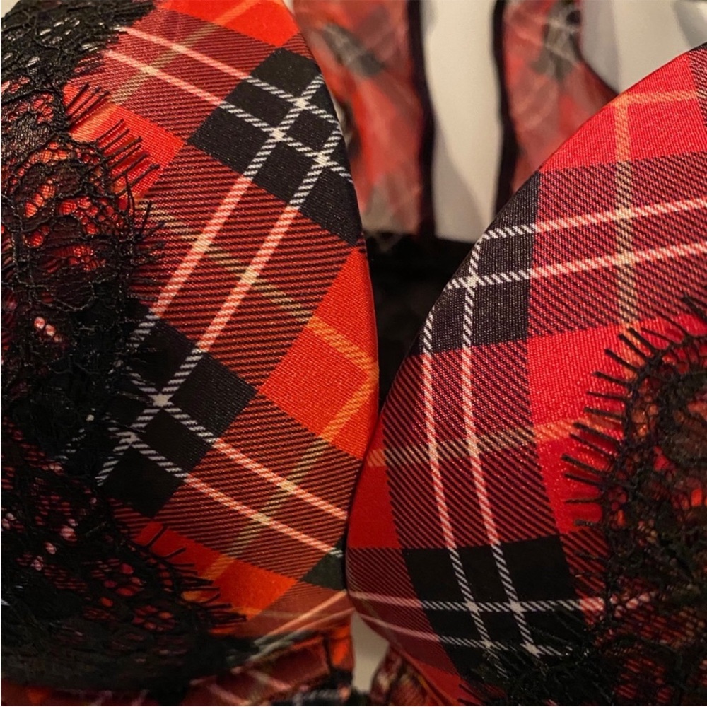 Victoria’s Secret Very Sexy Red Plaid Push Up Bra - Size 32 DDD - Picture 3 of 14